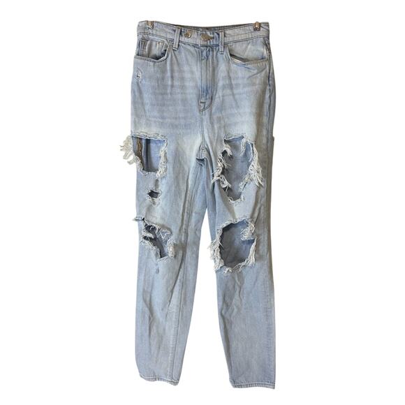 BDG Urban Outfitters Jeans Womens 26 Mom High Rise Thrashed Distressed Denim - Picture 1 of 7